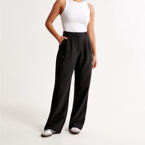 Abercrombie black wide leg trousers 24 short curve love